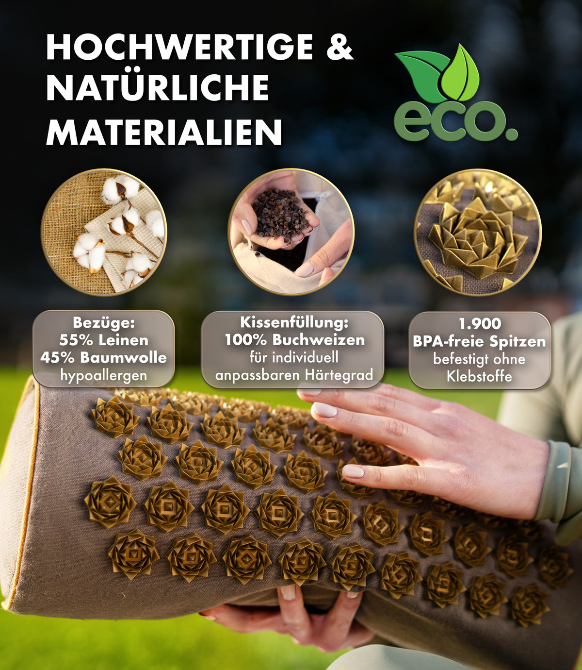 Akupressurkissen 2in1 - grau