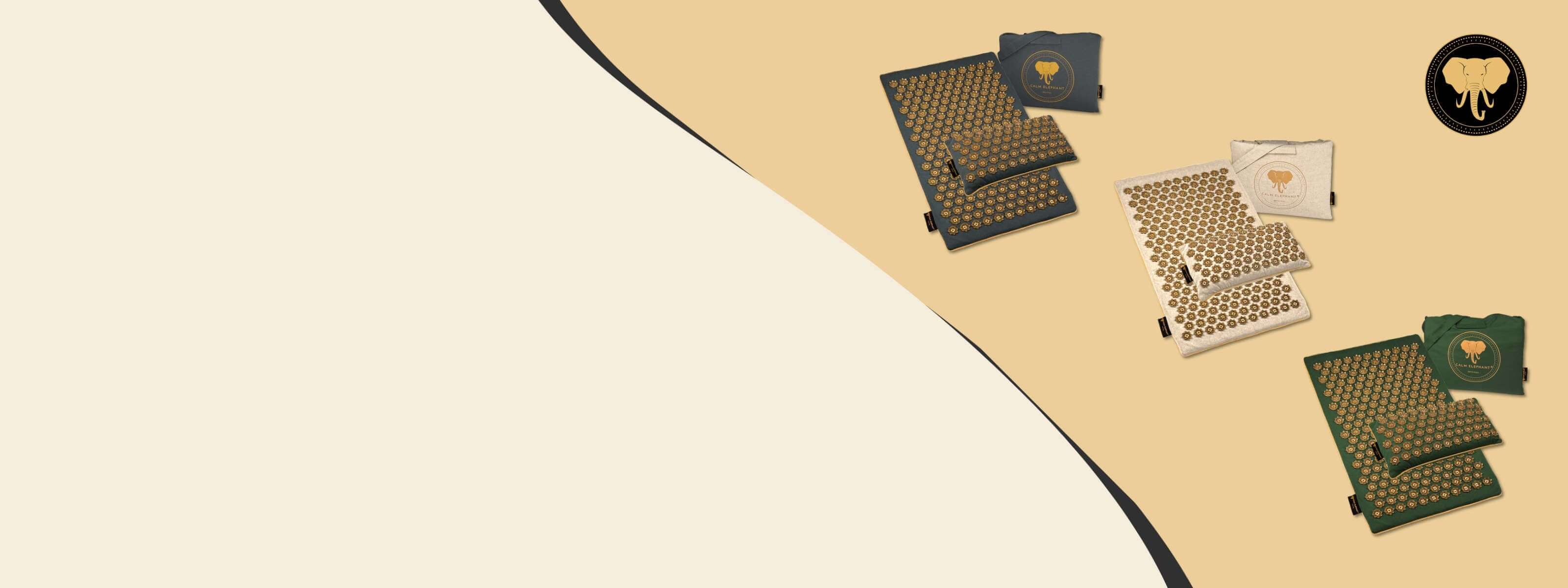 Akupressurmatte Pure Eco von Calm Elephant - 3-teiliges Set