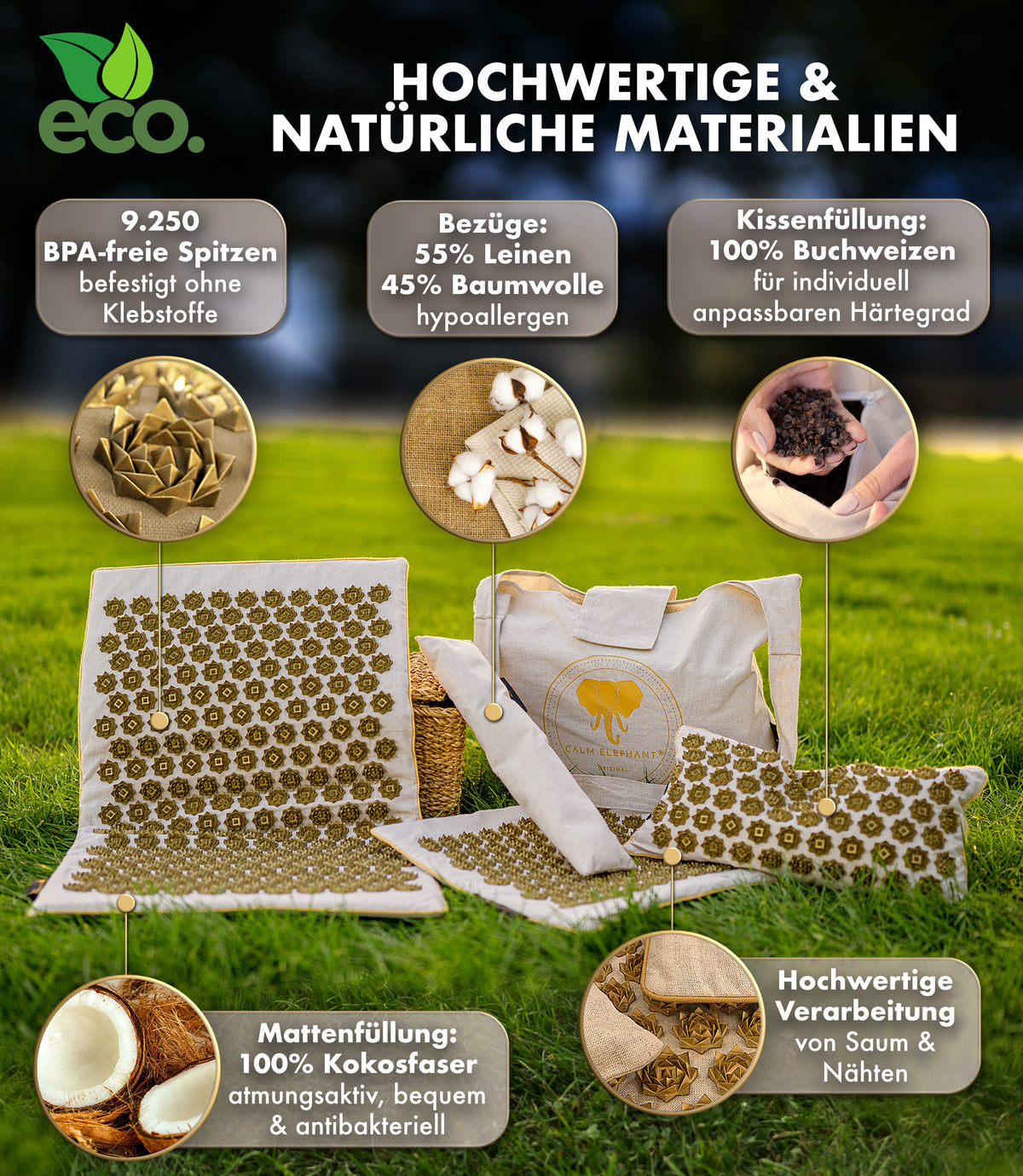 Akupressurmatte | GENUINE 5er Set - beige