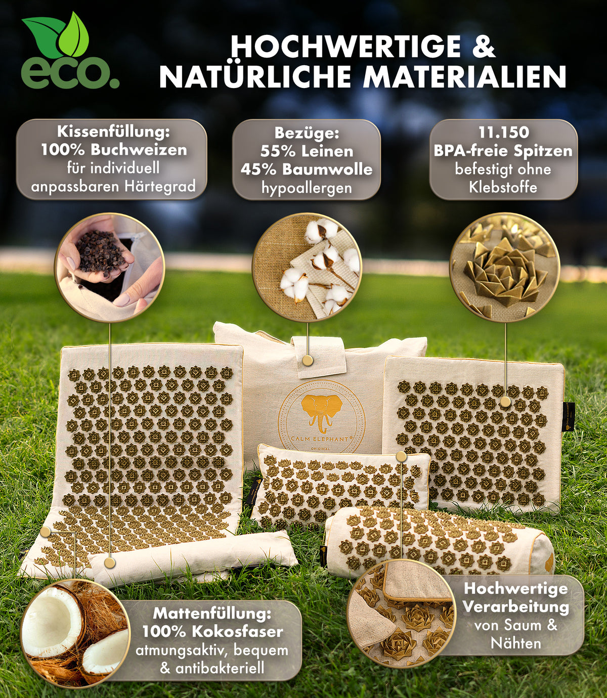 Akupressurmatte | ULTIMATE  6er Set - beige